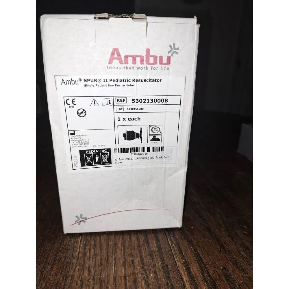 New Ambu Spur II Pediatric Infant Baby Resuscitator Pediatric Ambu Bag And Mask